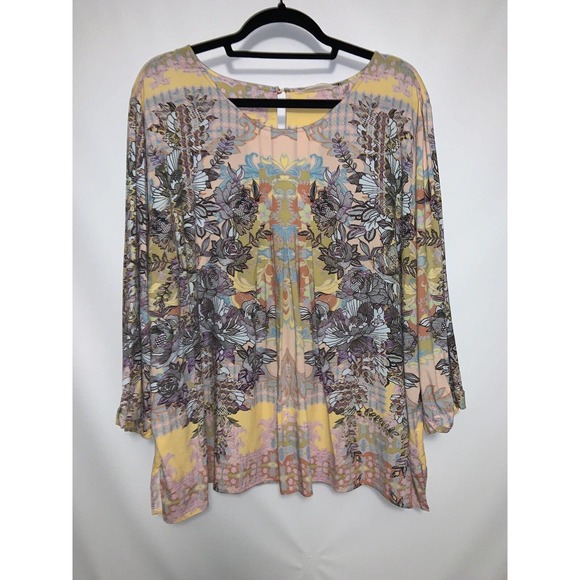 Soft Surroundings Tops - Soft Surroundings Multicolor Floral & Paisley Shirt Blouse Size 2X